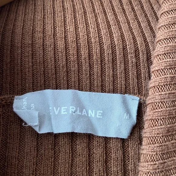Everlane | Medium Burnt Orange Camel Cotton Wool Turtleneck Dress - Picture 6 of 9